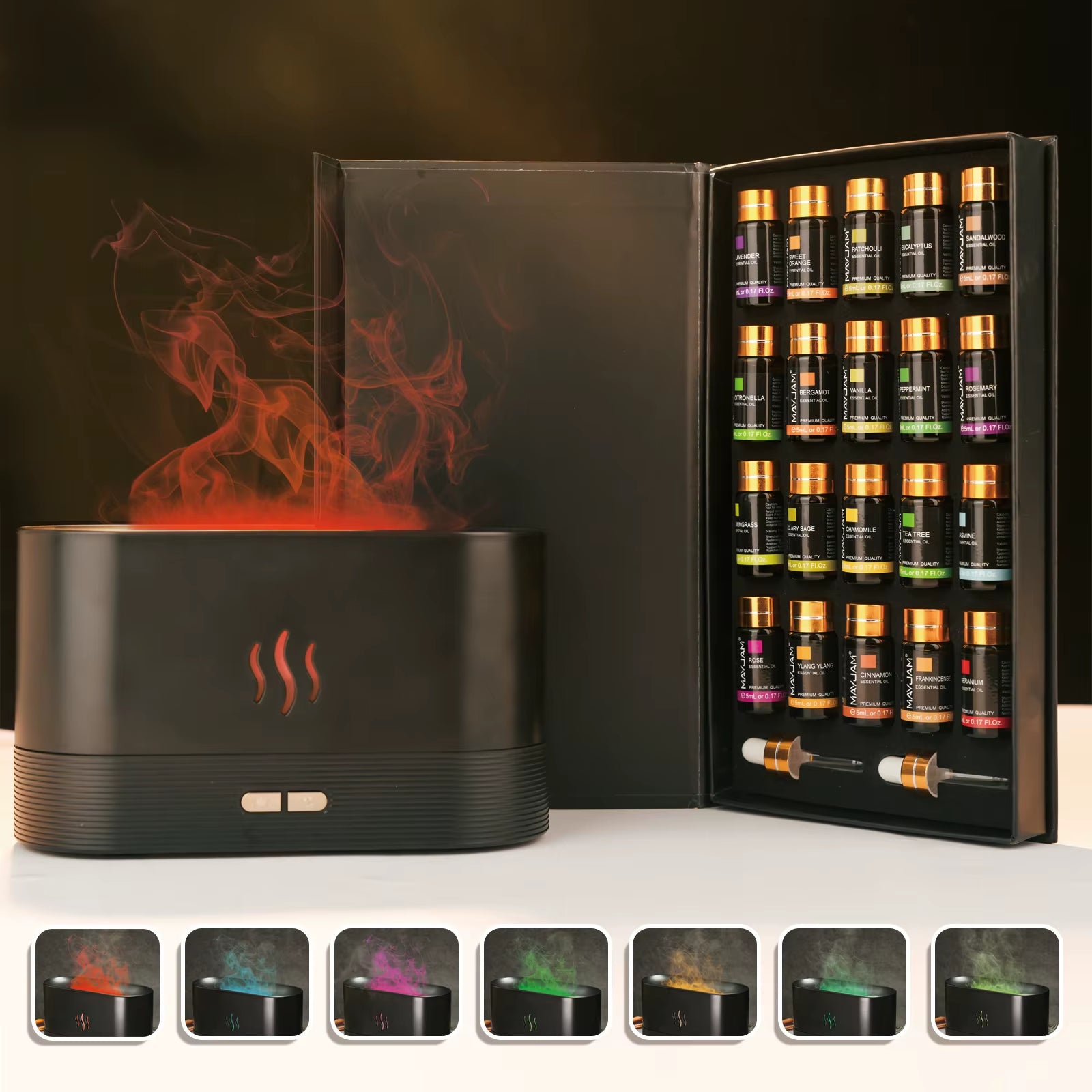 Flame Diffuser & Essential Oils Collection (20 pcs)