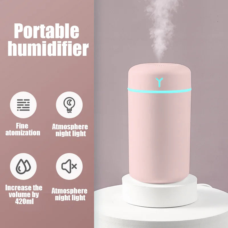AromaGlow 420 ml Portable Humidifier